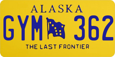 AK license plate GYM362