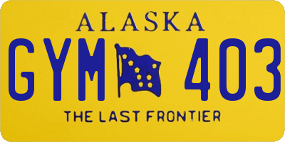AK license plate GYM403