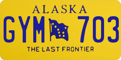 AK license plate GYM703