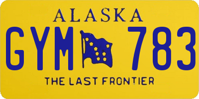 AK license plate GYM783