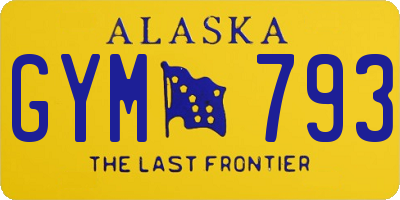 AK license plate GYM793