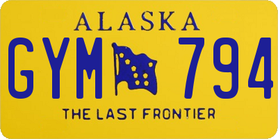 AK license plate GYM794