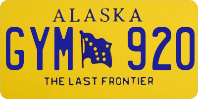 AK license plate GYM920