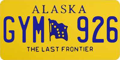 AK license plate GYM926