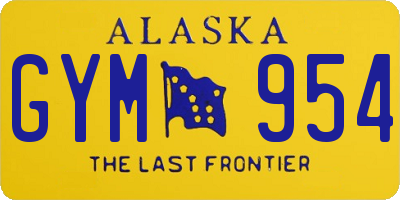 AK license plate GYM954