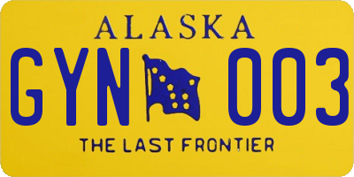 AK license plate GYN003