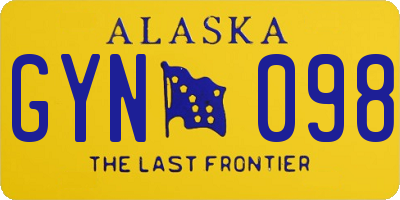 AK license plate GYN098