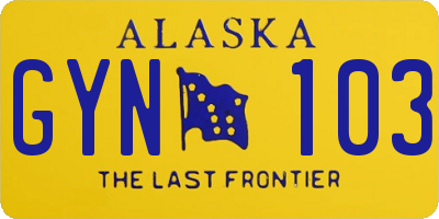 AK license plate GYN103