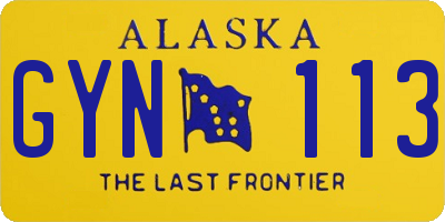AK license plate GYN113
