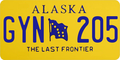 AK license plate GYN205