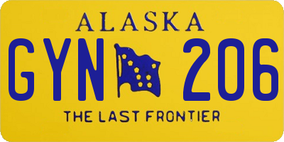 AK license plate GYN206