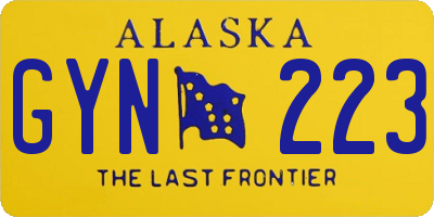 AK license plate GYN223