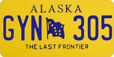 AK license plate GYN305