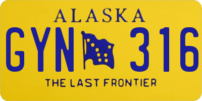 AK license plate GYN316