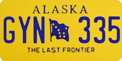 AK license plate GYN335