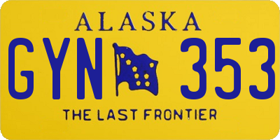 AK license plate GYN353