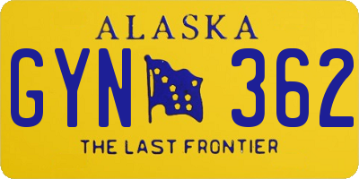 AK license plate GYN362