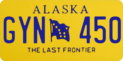 AK license plate GYN450
