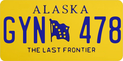 AK license plate GYN478
