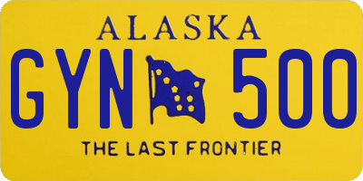 AK license plate GYN500