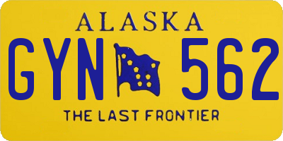 AK license plate GYN562