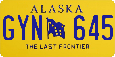 AK license plate GYN645