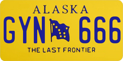 AK license plate GYN666