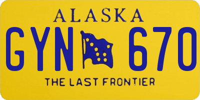 AK license plate GYN670