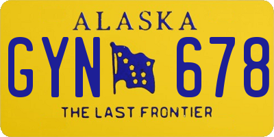 AK license plate GYN678