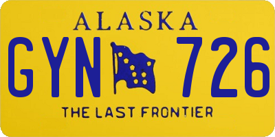 AK license plate GYN726