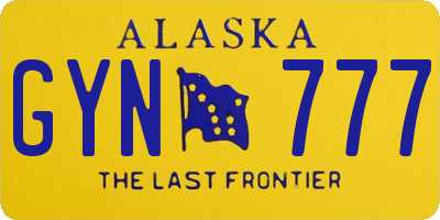 AK license plate GYN777
