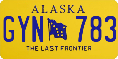 AK license plate GYN783