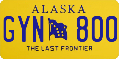 AK license plate GYN800