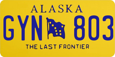 AK license plate GYN803