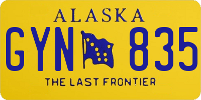 AK license plate GYN835