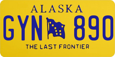 AK license plate GYN890