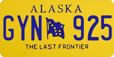 AK license plate GYN925