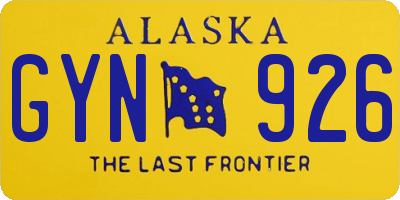 AK license plate GYN926