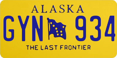 AK license plate GYN934