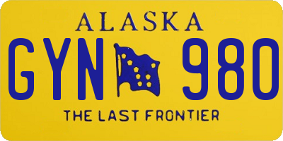 AK license plate GYN980