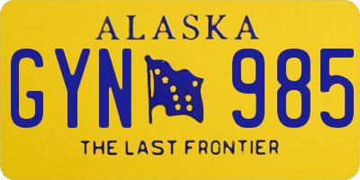 AK license plate GYN985
