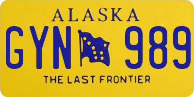AK license plate GYN989
