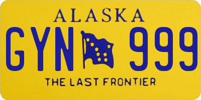AK license plate GYN999