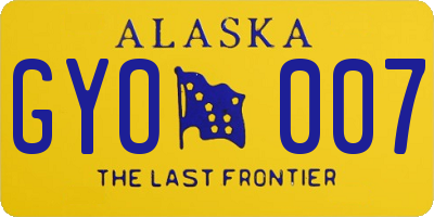 AK license plate GYO007