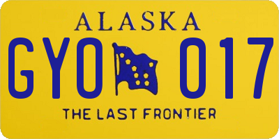 AK license plate GYO017