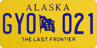 AK license plate GYO021