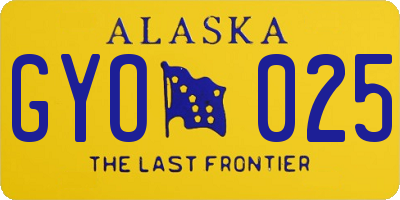 AK license plate GYO025