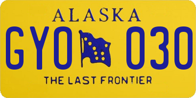 AK license plate GYO030