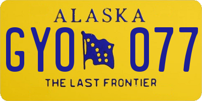 AK license plate GYO077