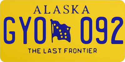AK license plate GYO092